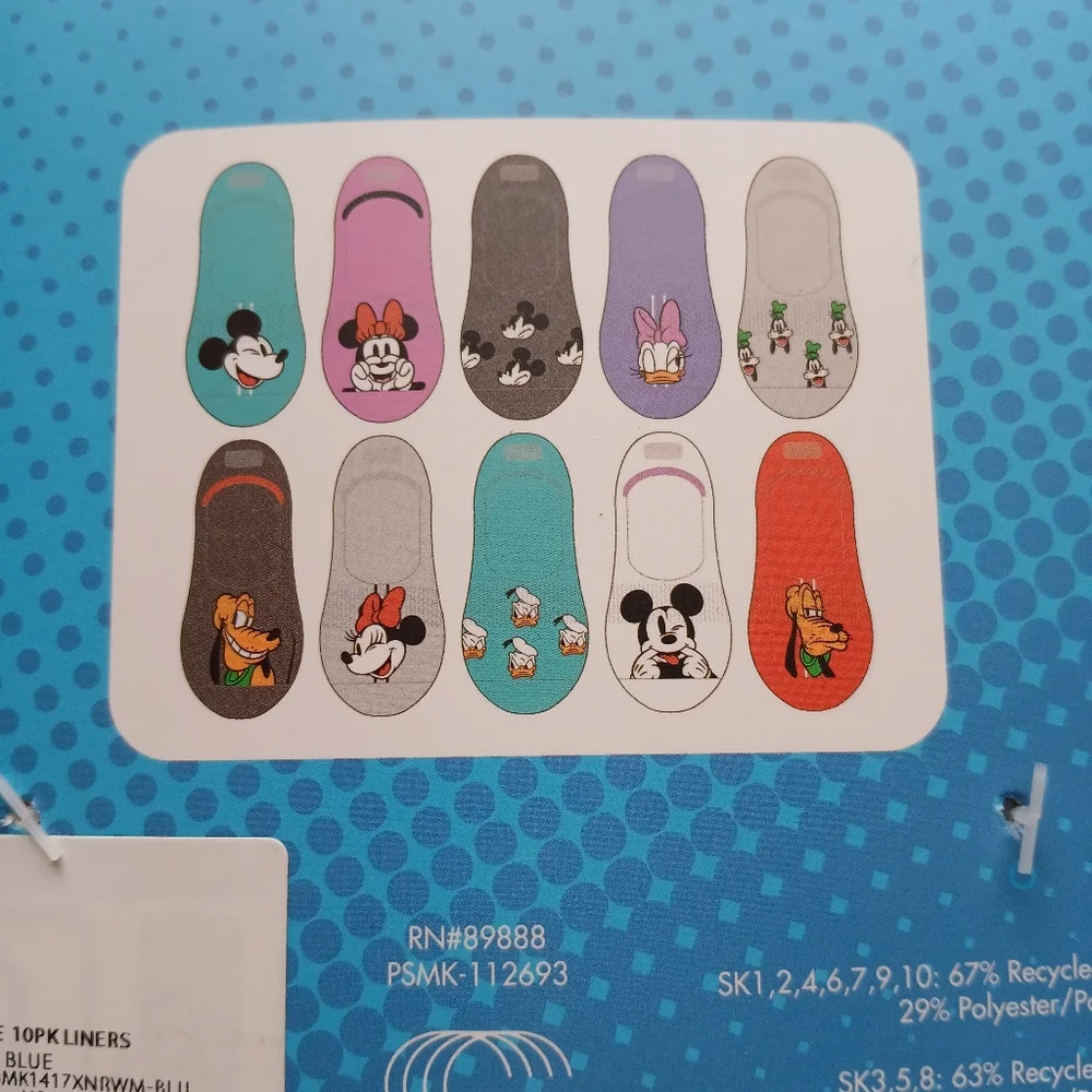 Disney Mickey and Friends sneaker liners shoe size 4-10 New In Package. …